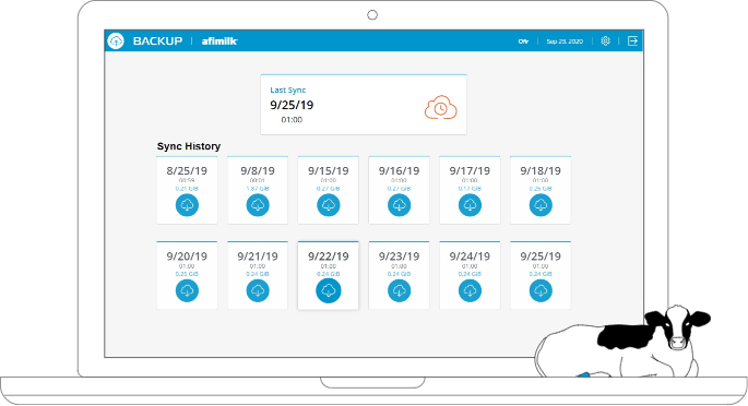 Backup milking farm for desktop