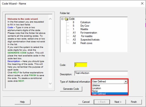 Create Codes with Additional Information